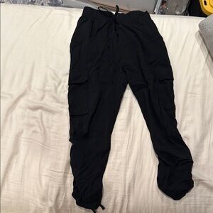 Sofia by Sofia Vergara Black Cargo Pants with Drawstring Waist